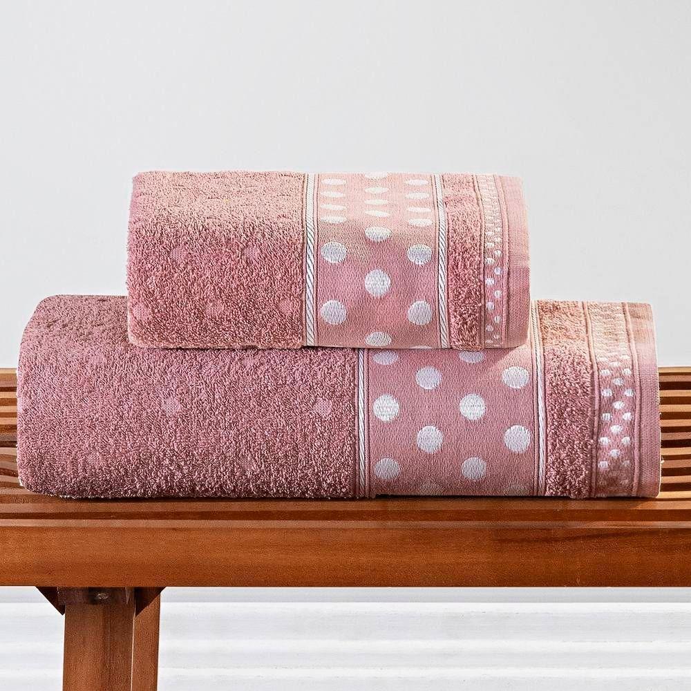 Jogo De Banho Petit Poa Algodão 5 Peças Rosa Cha - 2