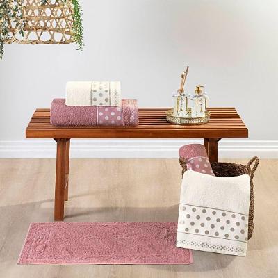 Jogo De Banho Petit Poa Algodão 5 Peças Rosa Cha-perola