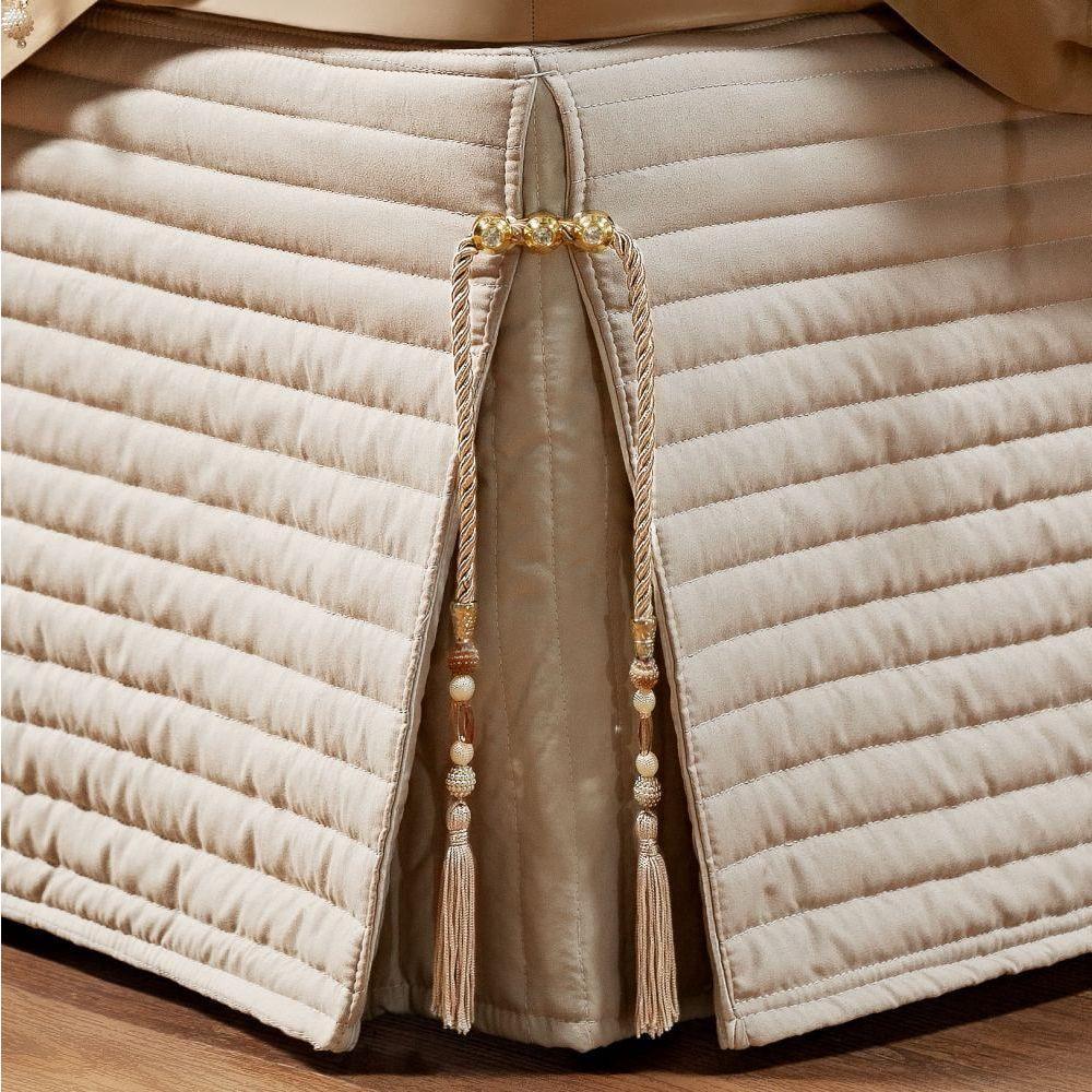 Saia Para Cama Box Queen Dual 1 Peça Bege - 2