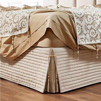 Saia Para Cama Box Queen Dual 1 Peça Bege
