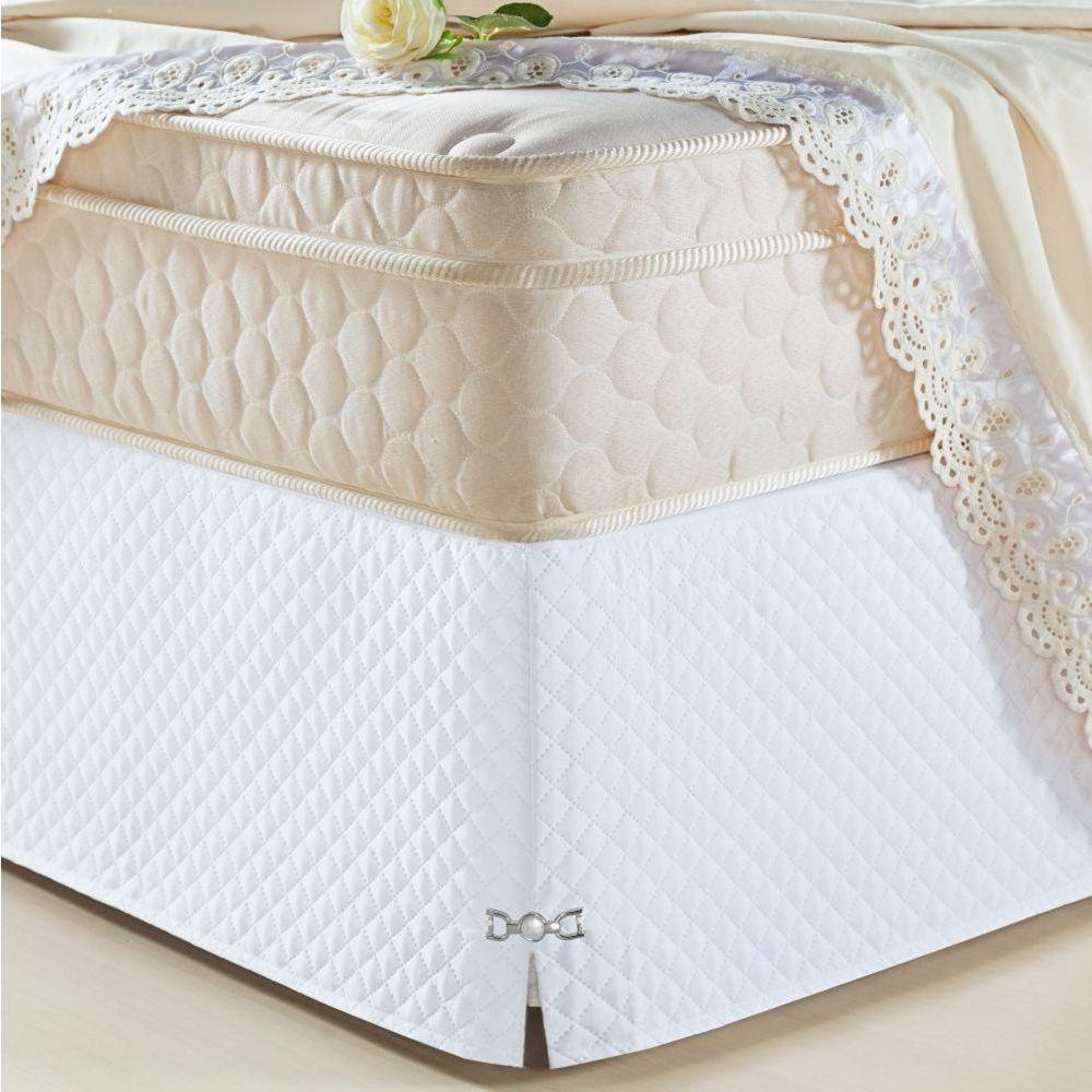 Saia Para Cama Box Casal Padrão Veneza 1 Peça Branco - 1