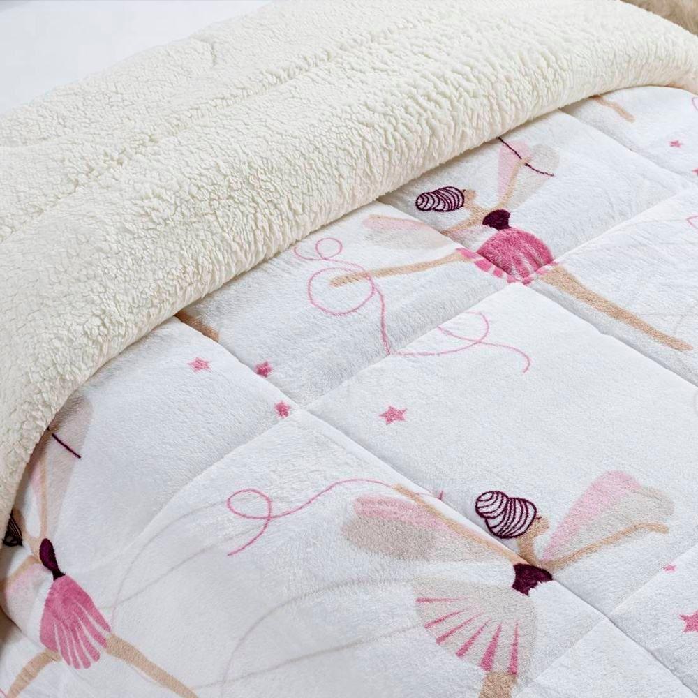 Edredom Solteiro Coberdrom Kids Sherpa-mantinha 1 Peça Bailarina - 2