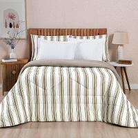 Edredom Queen Dupla Face Marim Malha 100% Algodão 1 Peça Caqui - 3