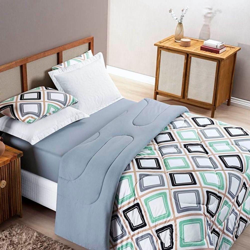 Edredom Casal Padrão Dupla Face Quality Malha 100% Algodão 1 Peça Harmony - 1