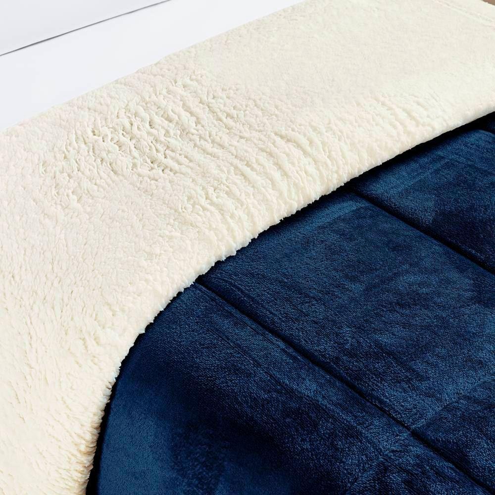 Edredom Queen Coberdrom Sherpa-mantinha Everest 1 Peça Marinho - 3