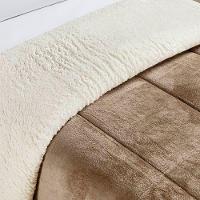 Edredom Casal Padrão Coberdrom Sherpa-mantinha Everest 1 Peça Caqui - 3