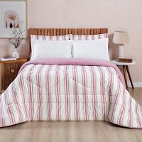 Edredom King Dupla Face Marim Malha 100% Algodão 1 Peça Rose - 3