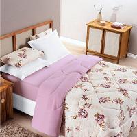 Edredom King Dupla Face Quality Malha 100% Algodão 1 Peça Rose - 1