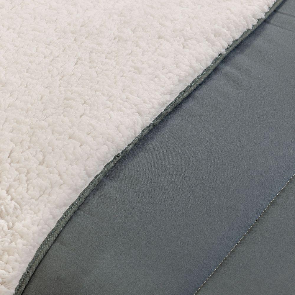 Edredom Queen Coberdrom Flupy Percal-sherpa 1 Peça Chumbo - 2