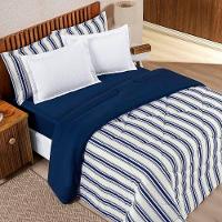 Edredom Queen Dupla Face Marim Malha 100% Algodão 1 Peça Marinho - 1