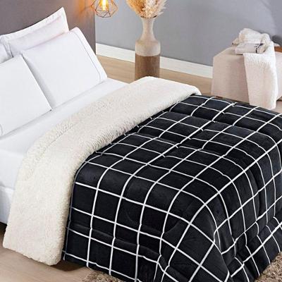 Edredom Queen Coberdrom Sherpa-mantinha Austin 1 Peça Preto