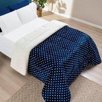 Edredom Queen Coberdrom Sherpa-mantinha Petit Poa 1 Peça Marinho - 1