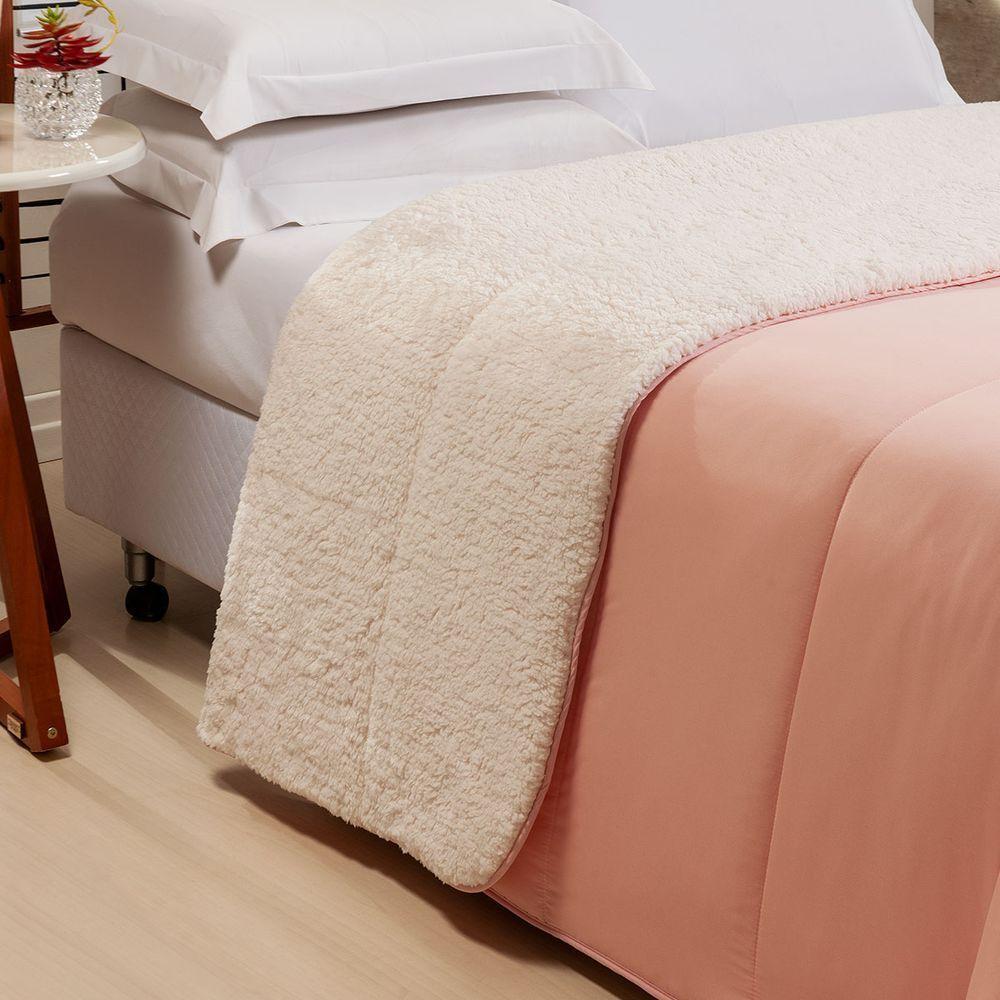 Edredom Queen Coberdrom Flupy Percal-sherpa 1 Peça Rosa - 3