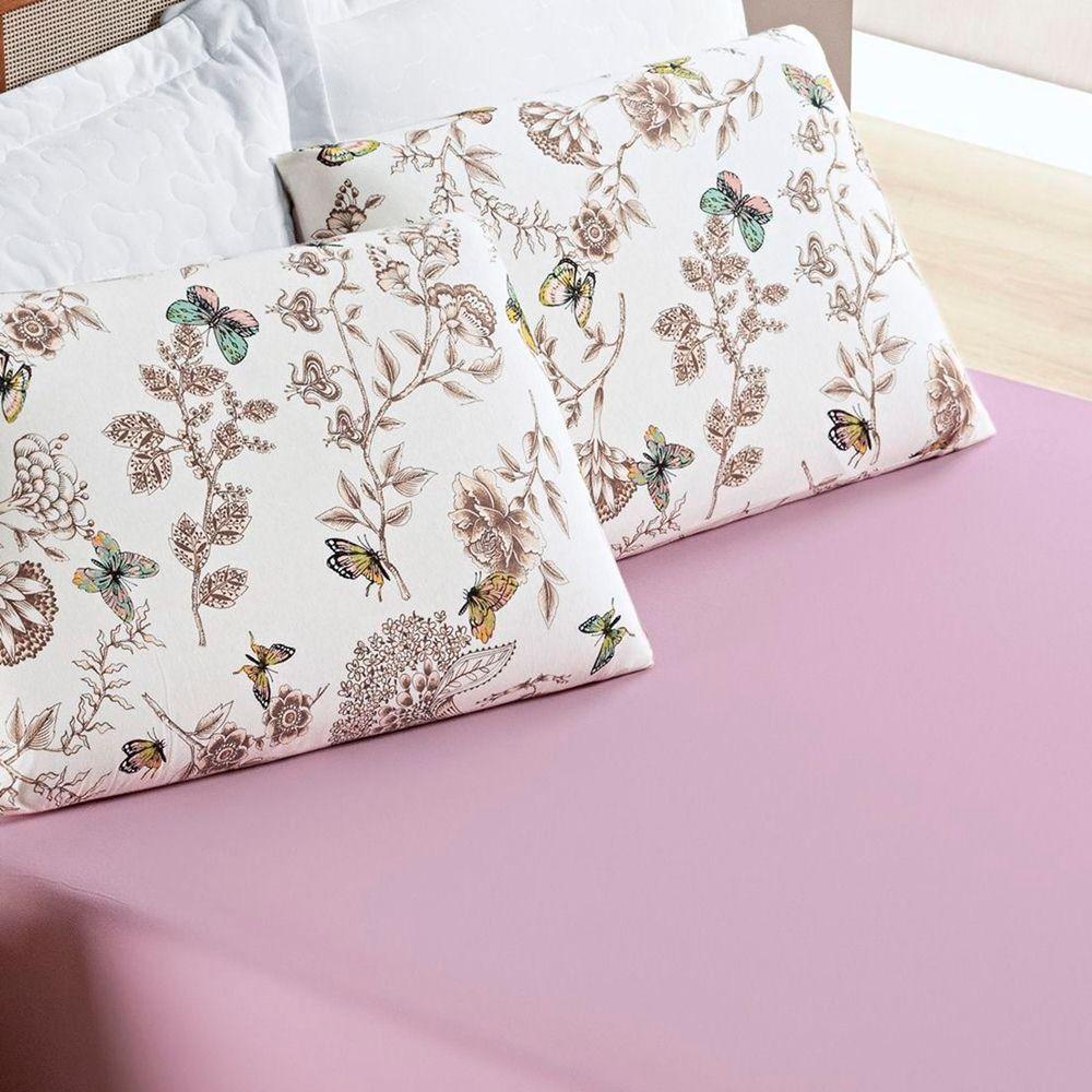 Jogo De Lençol Solteiro Quality Malha 100% Algodão 2 Peças Butterfly - 2