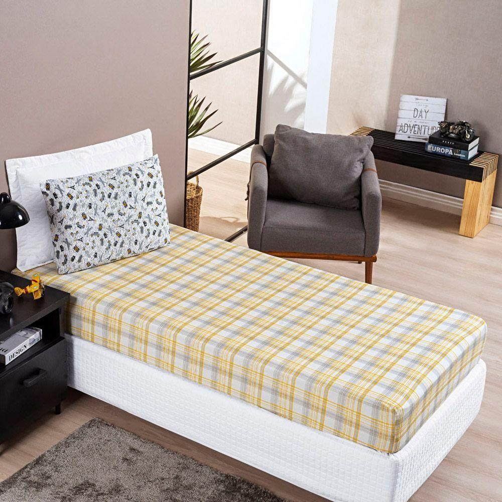 Jogo De Lençol Solteiro Joy Malha 100% Algodão Estampado 2 Peças Adventure - 2