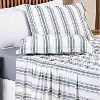 Jogo De Lençol Casal Padrão Marim Malha 100% Algodão Estampado 4 Peças Cinza - 2