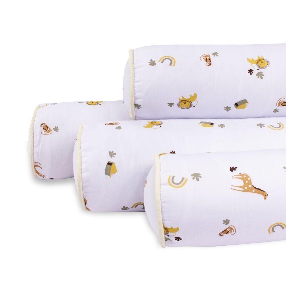 Kit Para Berço Jogo De Lençol Com Rolinhos 100% Algodão 7 Peças Boho Safari - 3