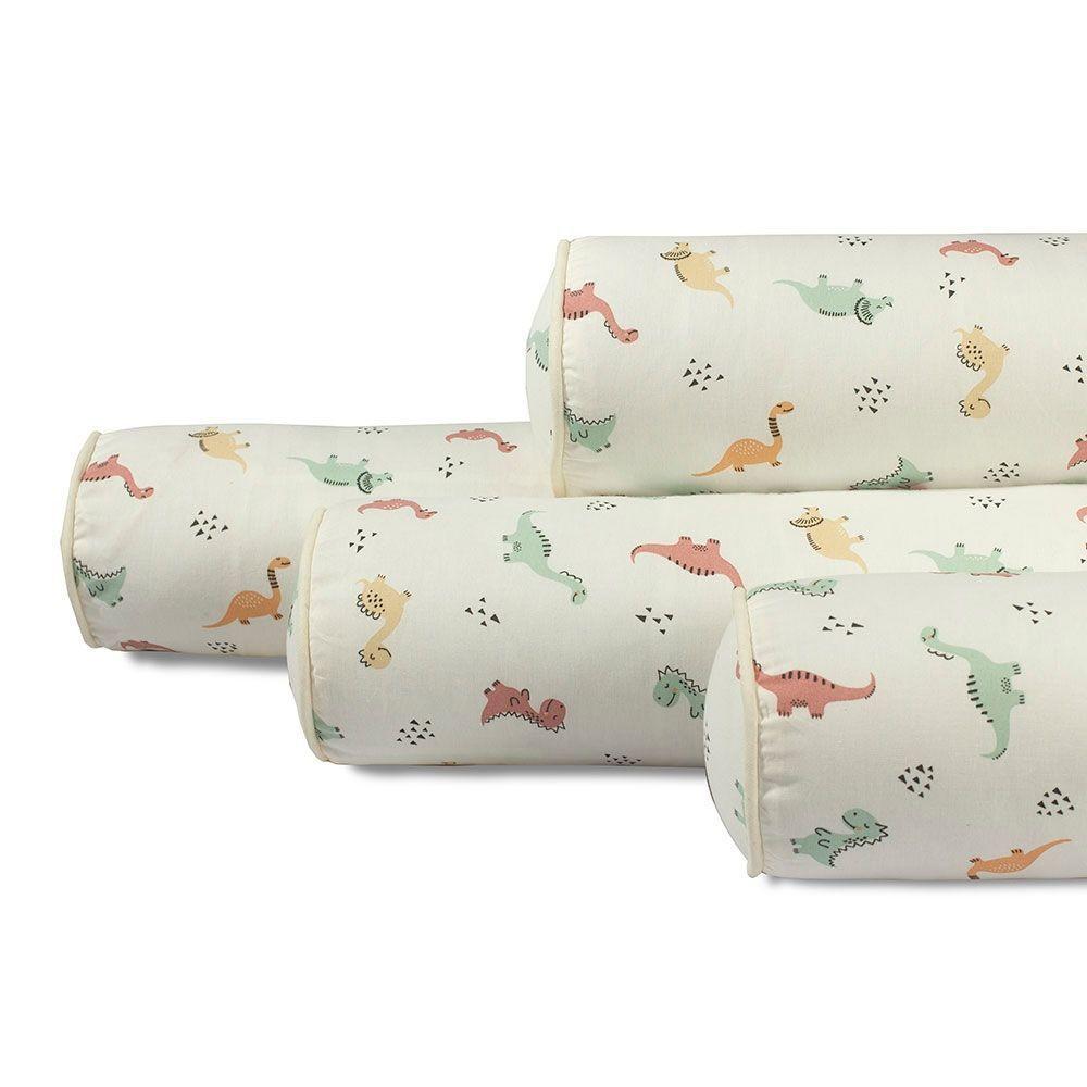 Kit Para Berço Jogo De Lençol Com Rolinhos 100% Algodão 7 Peças Dinossauros - 2