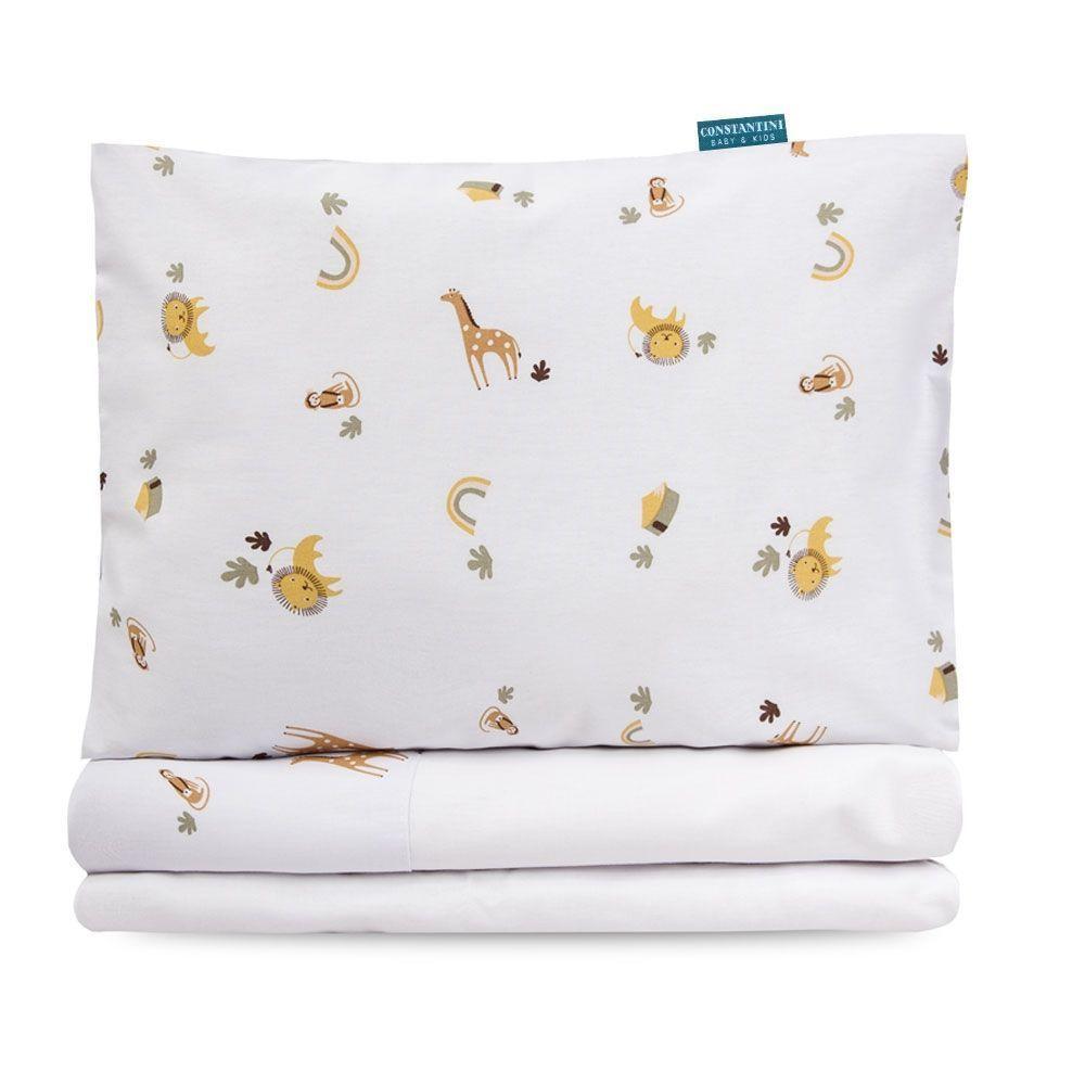 Jogo De Lençol Para Berço Americano 100% Algodão 3 Peças Boho Safari - 1