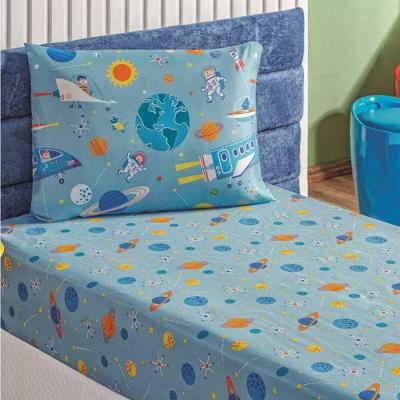 Jogo De Lençol Solteiro Bouti Kids Estampado 2 Peças Astronauta
