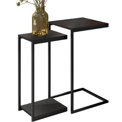 Kit Mesas Laterais Decorativas Industrial D01 Design Preto