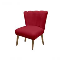 Cadeira Pétala Flor Para Sala De Estar Penteadeira Salão Suede Vermelho - 1