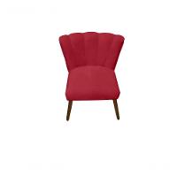 Cadeira Pétala Flor Para Sala De Estar Penteadeira Salão Suede Vermelho - 4