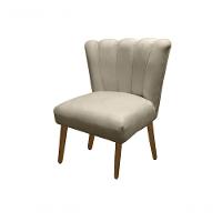 Cadeira Pétala Flor Para Sala De Estar Penteadeira Salão Suede Bege - 1