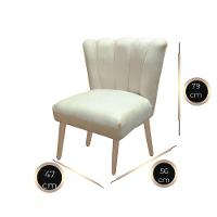 Cadeira Pétala Flor Para Sala De Estar Penteadeira Salão Suede Bege - 2