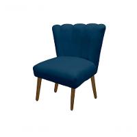 Cadeira Pétala Flor Para Sala De Estar Penteadeira Salão Suede Azul Marinho - 1