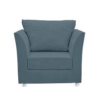 Poltrona Cadeira Decorativa Para Sala E Quarto Lisboa Suede Azul Turquesa - 1