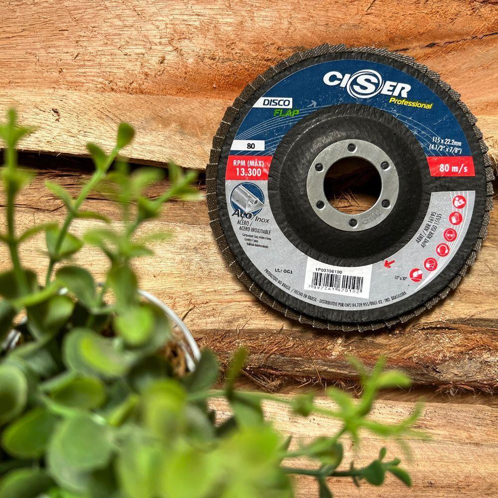 Disco Flap Std 115mm Fibra Cônico 60 - Ciser 80 - 2