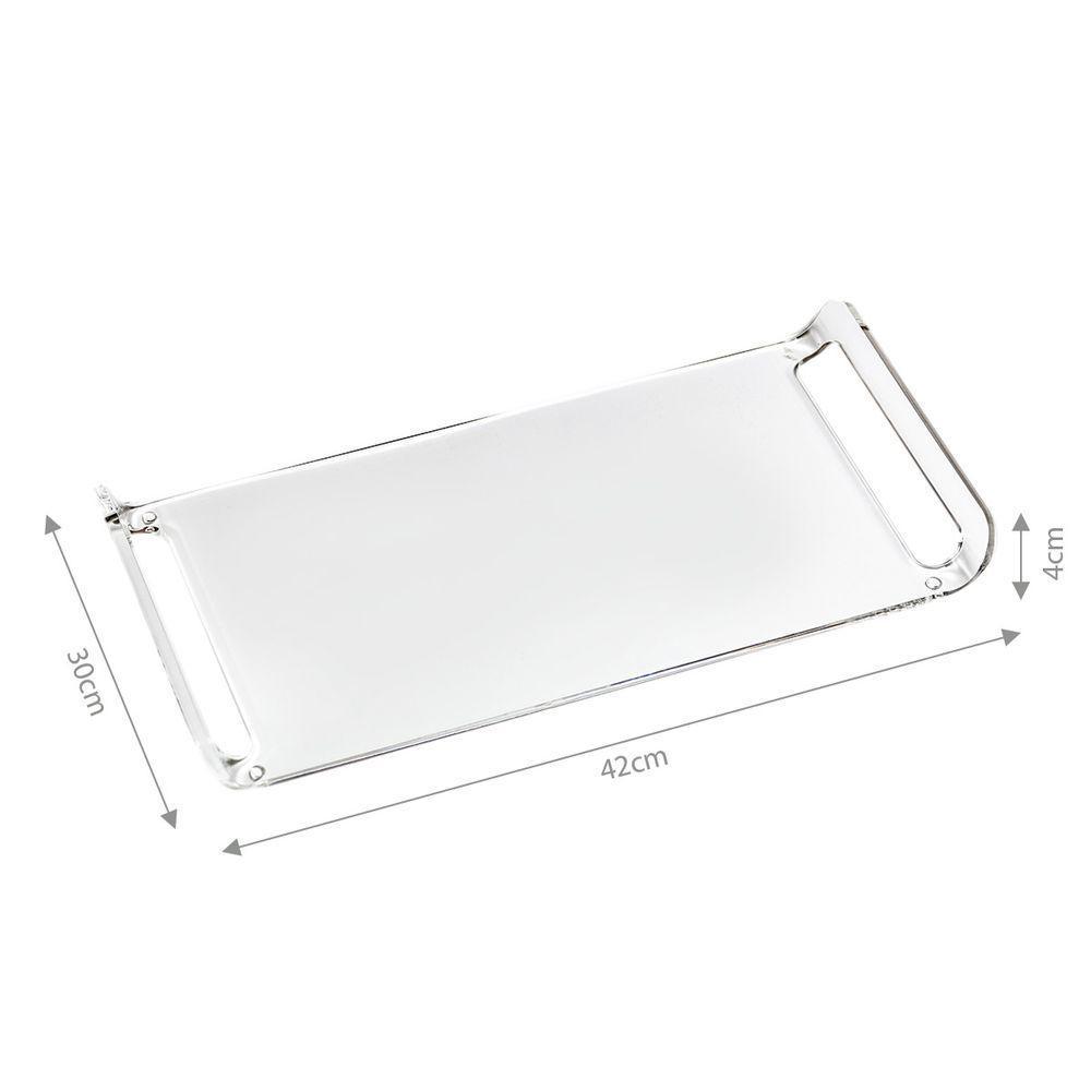 Bandeja Acrílica Hara Transparente Dobrada 42x30x4 Cm - 1