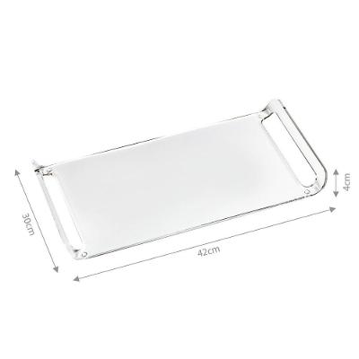 Bandeja Acrílica Hara Transparente Dobrada 42x30x4 Cm