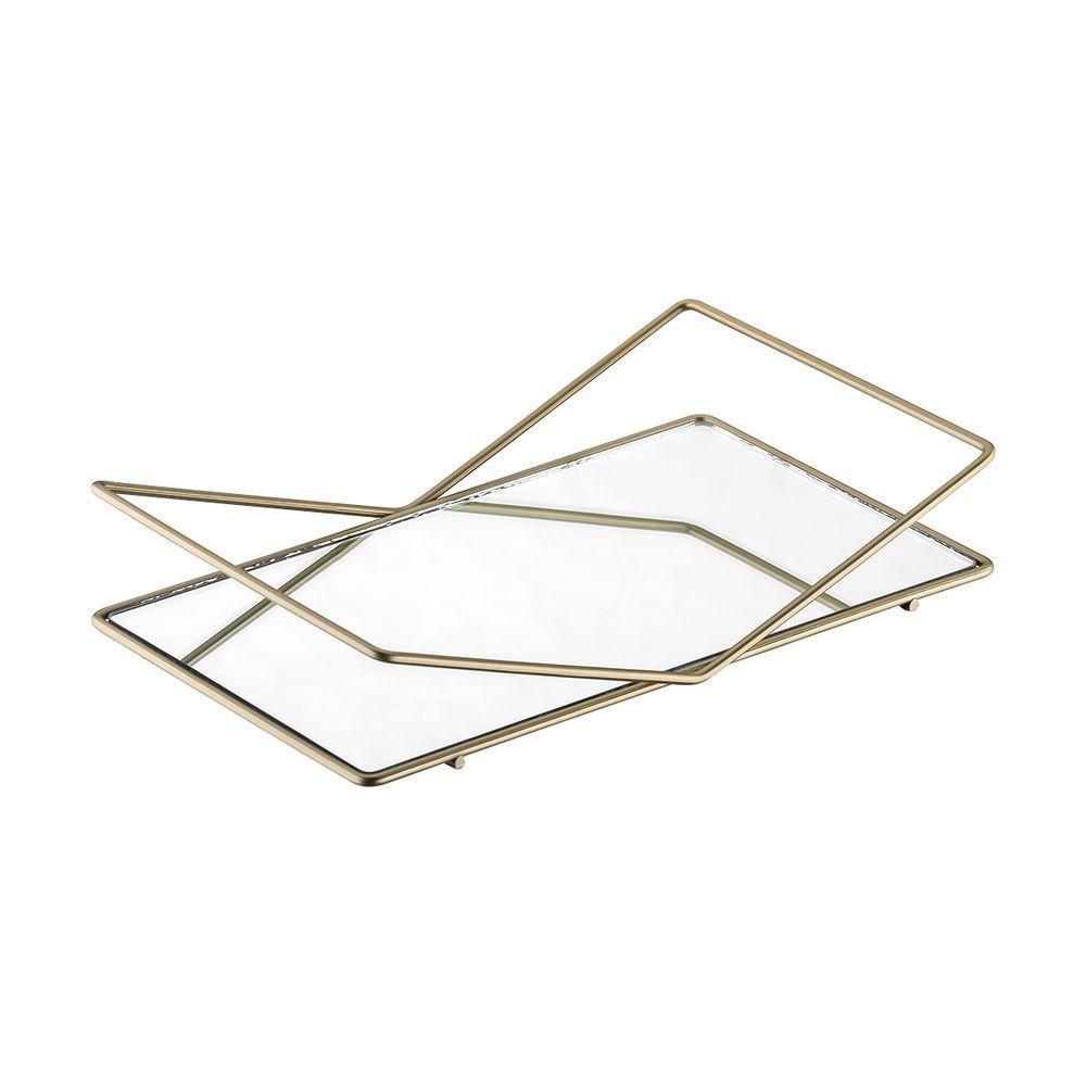 Bandeja Hara Jade Espelhada 28 X 10 Cm Cor:champanhe - 1