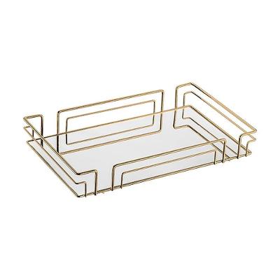 Bandeja Multiuso Hara Luiza Retangular 51,5 X 31,5 Cm Cor:dourado