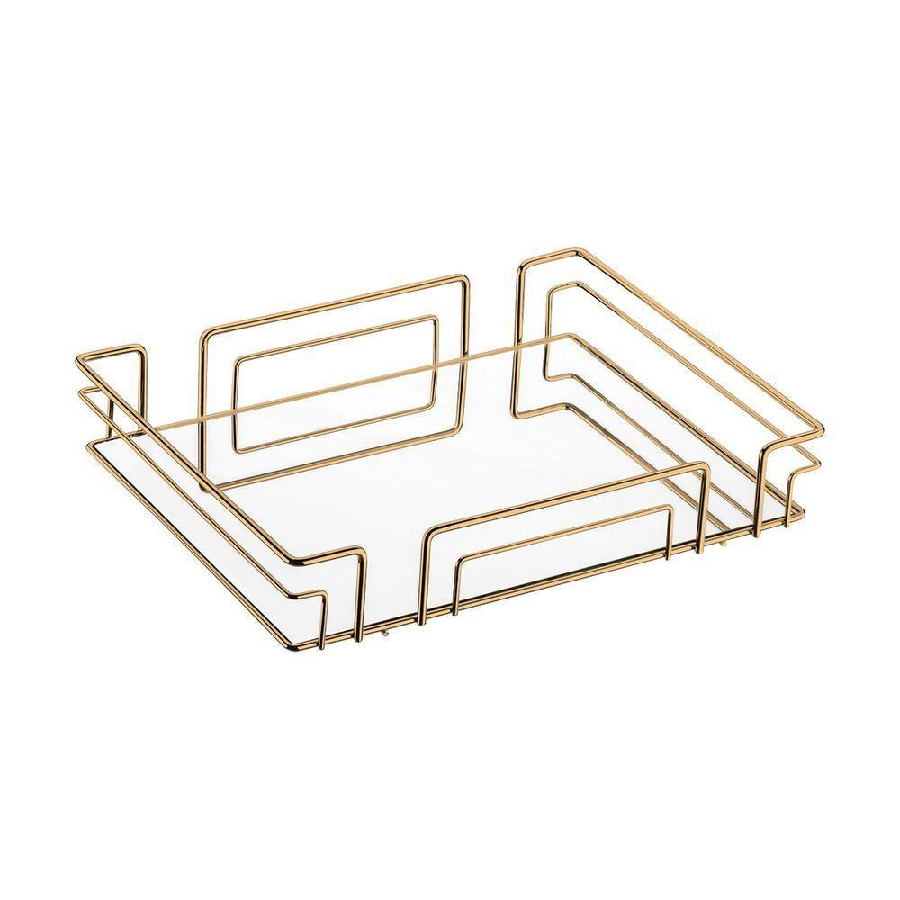 Bandeja Multiuso Hara Luiza Retangular 41,5 X 31,5 Cm Cor:dourado - 1