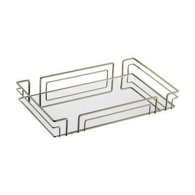 Bandeja Multiuso Hara Luiza Retangular 51,5 X 31,5 Cm Cor:champanhe