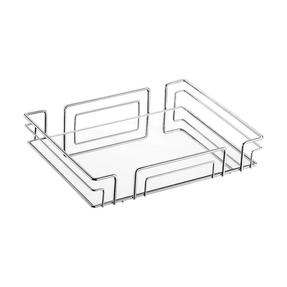 Bandeja Multiuso Hara Luiza Retangular 41,5 X 31,5 Cm Cor:cromado - 1
