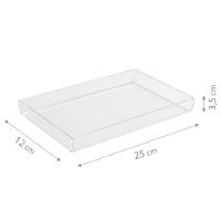 Bandeja De Acrílico Hara Transparente Dobrada Baixa 25x12 Cm - 1