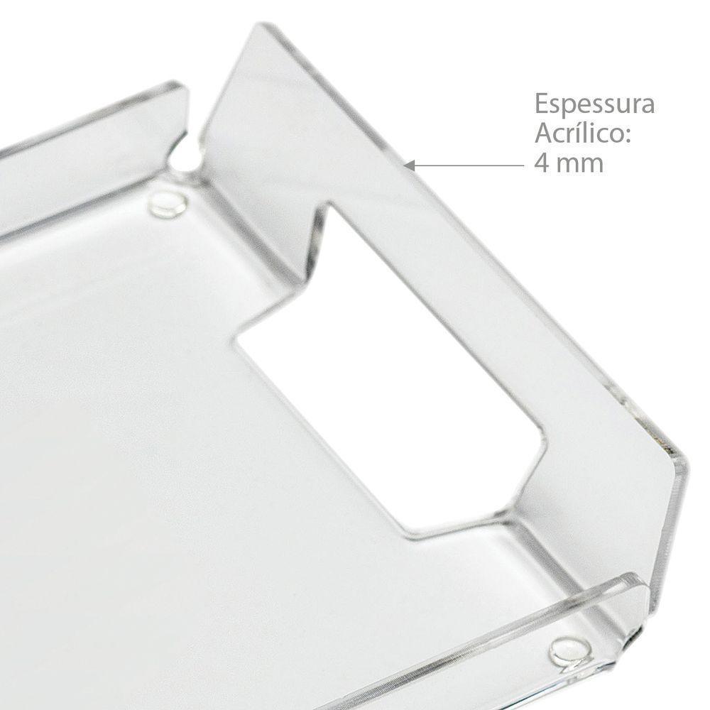 Bandeja Acrílica Transparente Hara Alça Lateral 42x20 Cm - 4
