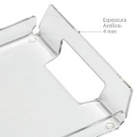 Bandeja Acrílica Transparente Hara Alça Lateral 42x20 Cm