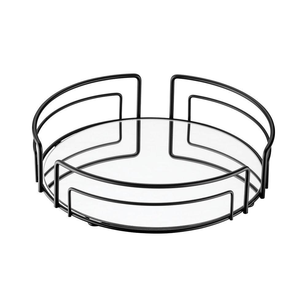 Bandeja Multiuso Hara Luiza Redonda 45cm Diâm. X 8,5cm Alt. Cor:preto - 1