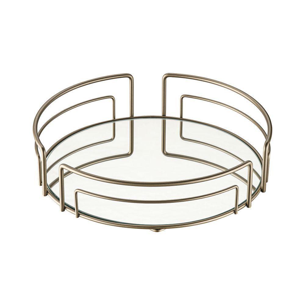 Bandeja Multiuso Hara Luiza Redonda 45cm Diâm. X 8,5cm Alt. Cor:champanhe - 1