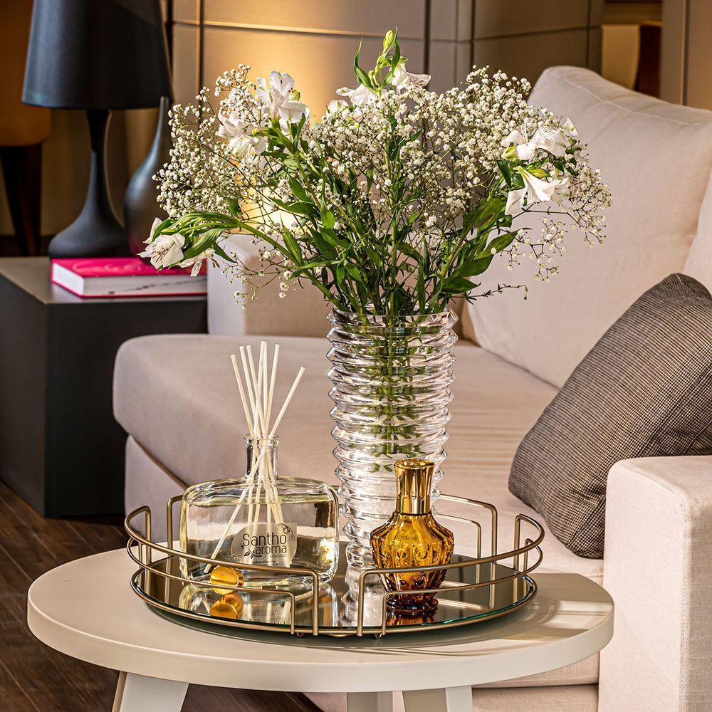 Bandeja Multiuso Hara Luiza Redonda 45cm Diâm. X 8,5cm Alt. Cor:champanhe - 3