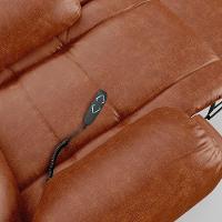 Poltrona Do Papai Reclinável Sala De Cinema Barcelona Elevação Lift Elétrico Pu Caramelo Brilho - 5