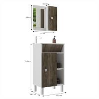 Conjunto Para Banheiro Valência Balcão Com Espelheira 45 Cm - Branco Cintra Branco Cintra - 2