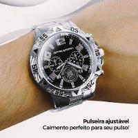 Relogio Masculino Prata + Pulseira Grumet Qualidade Casual Analogico - 7