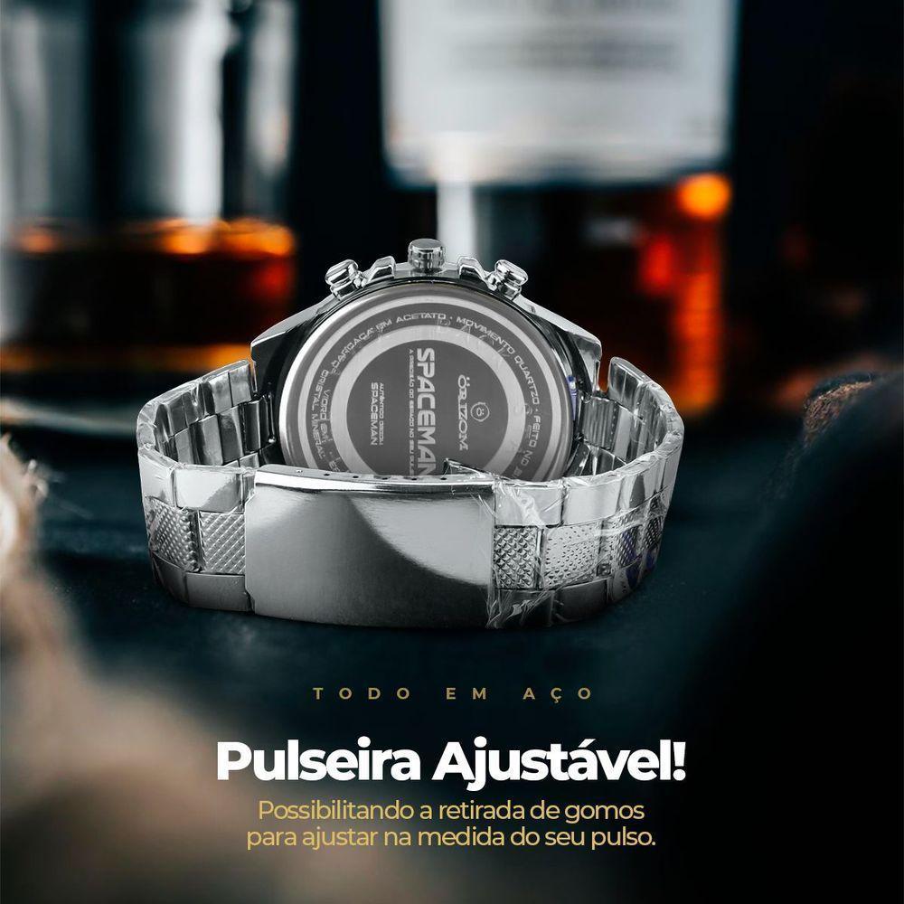 Relogio Masculino Aço Inox + Caixa + Cordão Pingente Cruz - 4