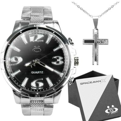 Relogio Masculino Aço Inox + Caixa Inoxidável